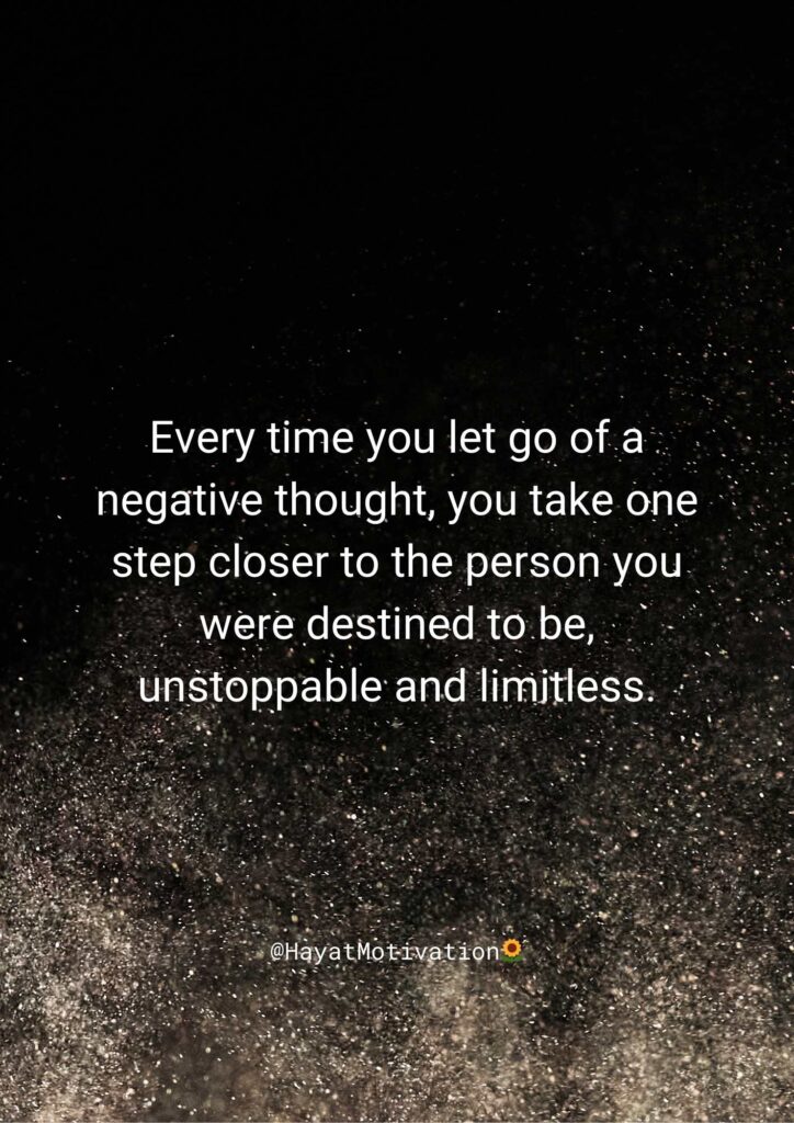 Letting go of negative thoughts