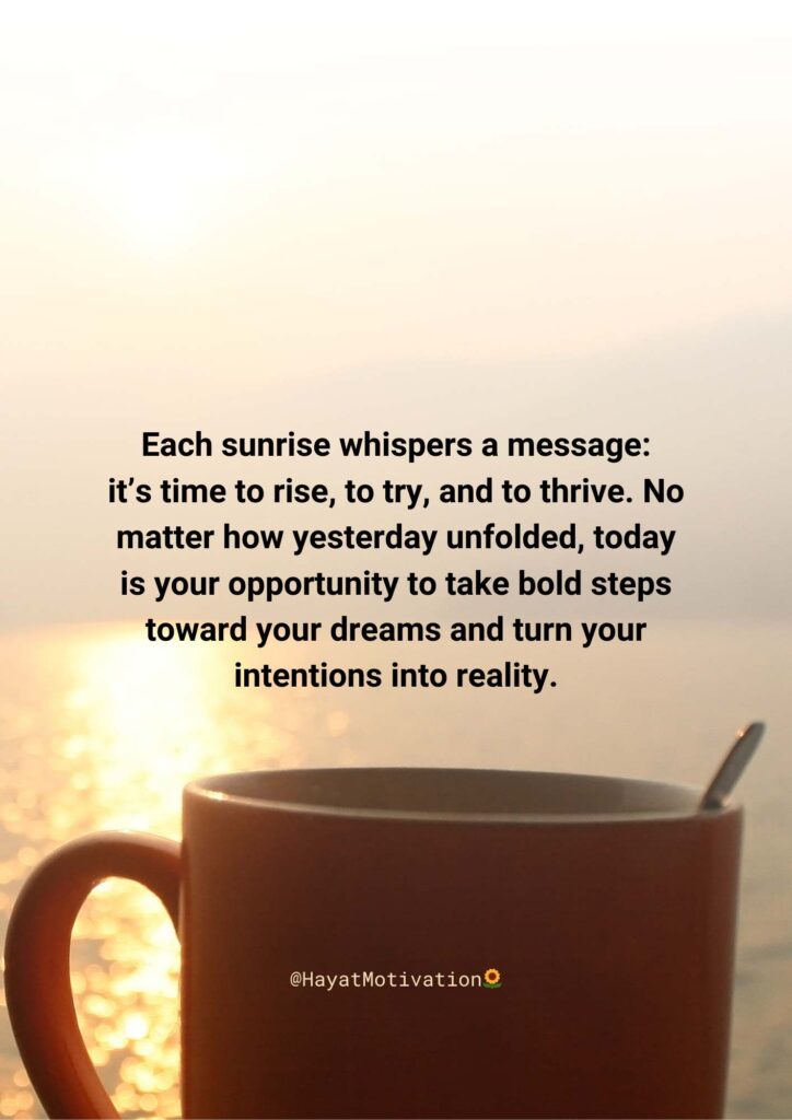 Good morning quote positive sunrise