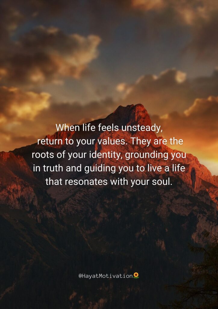 Return to your values