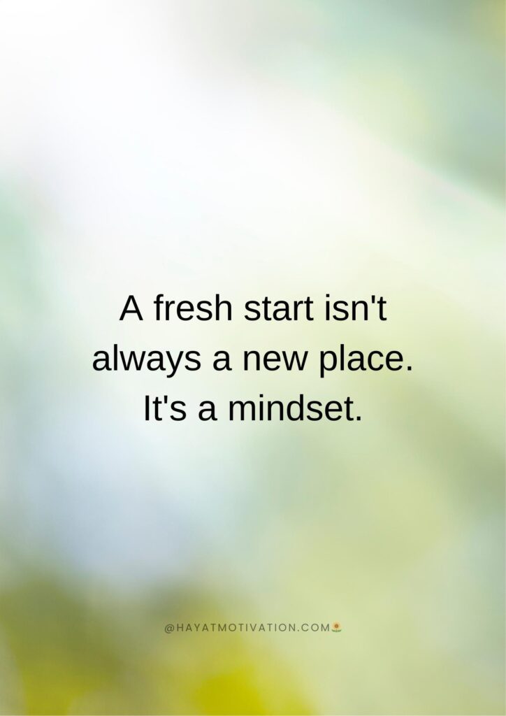 A fresh start